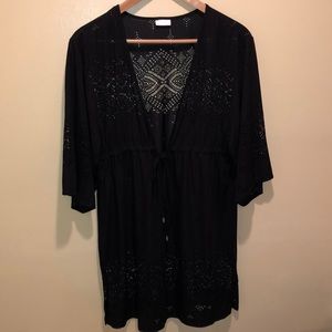 EUC Beach coverup Black Lace size size 18